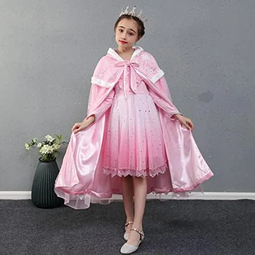 Vista 3 de Disfraz de princesa con capucha, capa de Halloween para niñas pequeñas