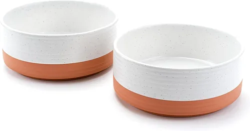 Vista 52 de SPUNKYJUNKY Cuencos elevados de cerámica para perros, 5.1 pulgadas, para comida de perros y gatos, cuencos elevados con soporte de bambú Verde oscuro