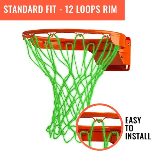 Vista 8 de Ultra Sporting Goods Red de baloncesto resistente de repuesto – Anti látigo para todo tipo de clima, se adapta a llantas estándar para interiores