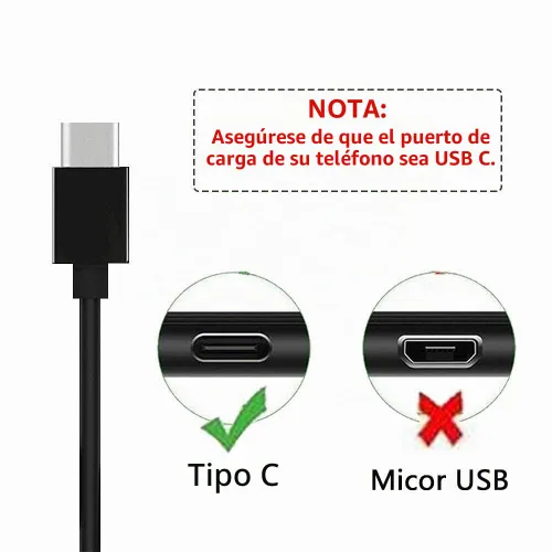 Vista 5 de Cable de carga USB tipo C compatible con W-King D7 D8 D9 T9 X10 x20, Teblab hd77 Max/HD-360 Pro/HD-mini/HD-Max/HD-Force/FX100, Marshall Stockwell II