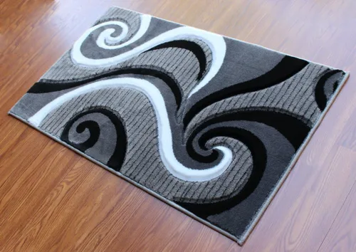 Vista 15 de Masada Sophia Collection Tapete de Bienvenida Tallado a Mano Moderno Contemporáneo Turquesa Blanco Gris Negro, Tapete de Puerta, Alfombra de Baño