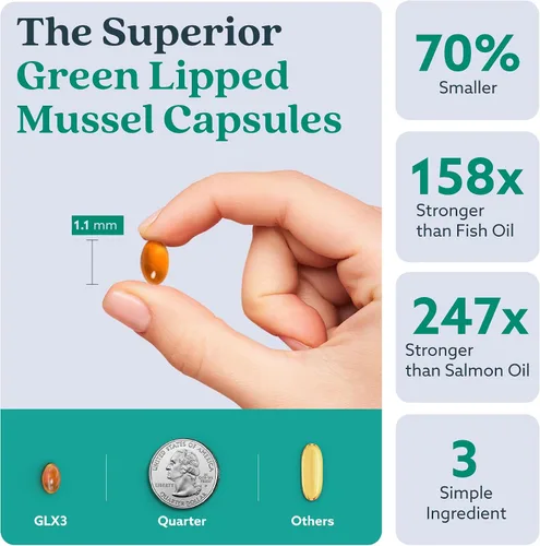 Vista 4 de Haka Life GLX3 - Cápsulas de aceite de mejillón de labios verdes para apoyo articular y muscular Suplemento de mejillón de labios verdes Omega-3