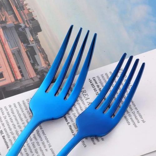 Vista 4 de Baikai Mirror Polished - Juego de cubiertos de 5 piezas, utensilios de cocina de acero inoxidable para 1 unidad (azul)