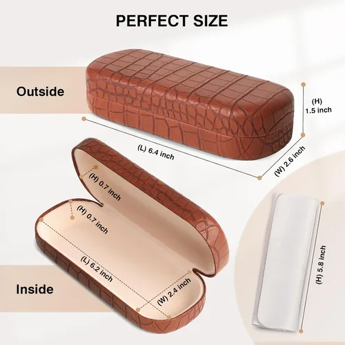 Vista 2 de Marvolia Estuche para gafas de sol, funda rígida grande de piel sintética para gafas de sol