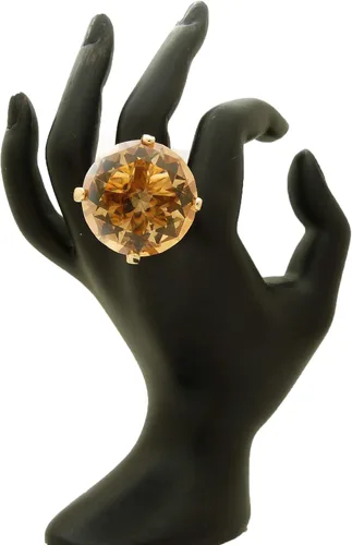 Vista 2 de Fashion 21 Anillo elástico de piedra colorida de cristal extra grande para mujer (marrón claro)