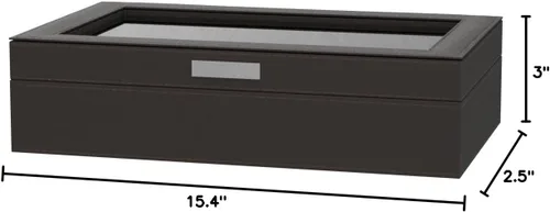 Vista 5 de HOUNDSBAY Mariner - Caja de almacenamiento para reloj para hombre, caja de reloj para relojes grandes, organizador de caja de reloj de piel