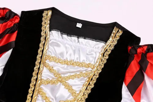 Vista 6 de RAAIBB Disfraz de pirata, disfraz de Halloween para niñas, disfraz de princesa bucanera con accesorios de lujo, regalos de cumpleaños