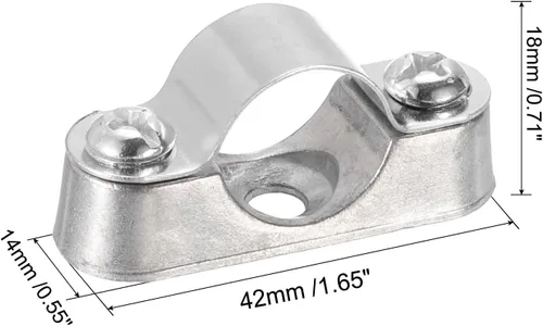 Vista 2 de UXCELL Paquete de 10 soportes de tubo - Abrazaderas para tubos de metal de 0.630 in de diámetro exterior, soportes de pared y techo