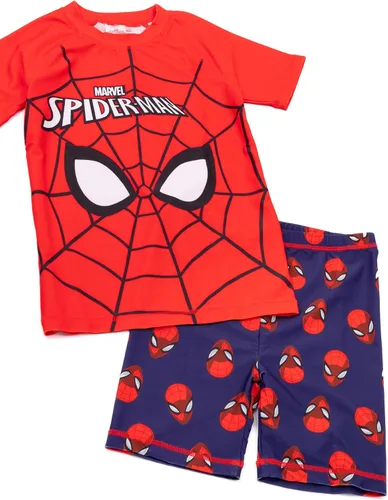 Vista 5 de Marvel Traje de baño de Spider-Man para niños de dos piezas con parte superior de traje de baño