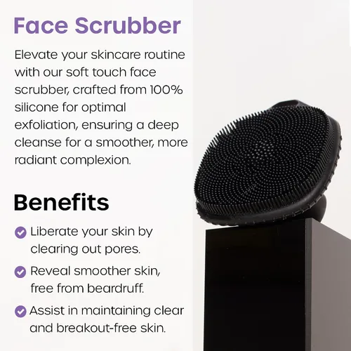 Vista 2 de The Man - Exfoliante facial de silicona para hombres, masajeador facial suave, elimina la piel muerta y seca, cepillo de limpieza facial