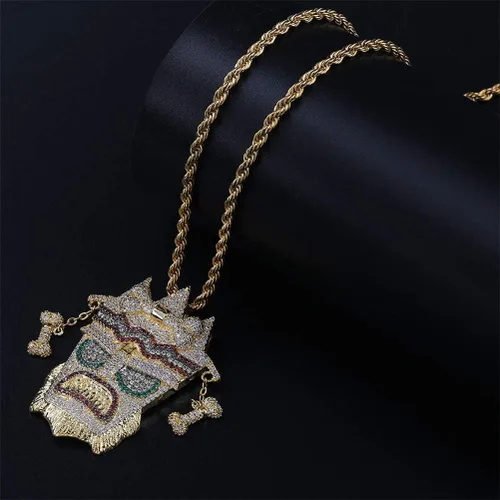Vista 3 de KMASAL Collar de cadena chapada en oro de 18 quilates para hombres y mujeres (mago)