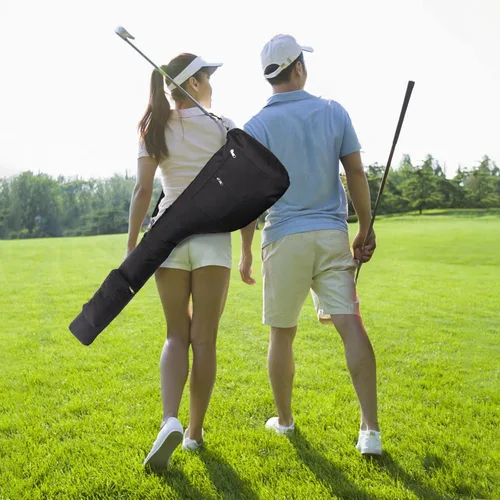 Vista 7 de Bekith Bolsa de golf, bolsas de viaje de golf ligeras, bolsa de transporte de golf plegable para 8-10 palos de golf, bolsas de transporte pequeñas