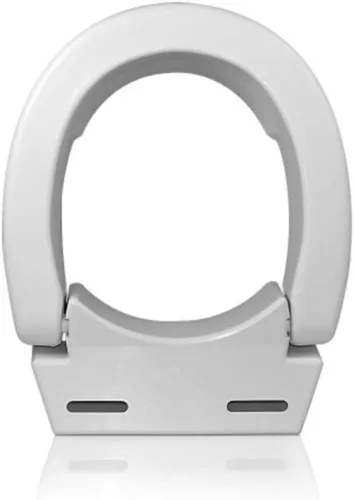 Vista 2 de Asiento elevado para retrete de Ableware, con bisagras, Estándar, Blanco, 1