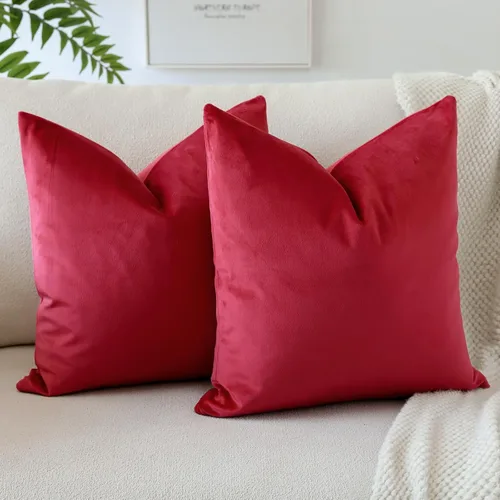 Vista 26 de OTOSTAR - Fundas de almohada decorativas de 16 x 16 pulgadas, fundas de cojín de terciopelo suave, fundas cuadradas para sofá, cama, sofá del hogar