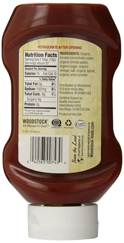 Vista 2 de Woodstock Ketchup de tomate orgánico - Caja de 12 - 20 oz.