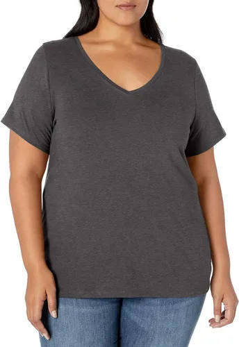 Vista 12 de Amazon Essentials - Camiseta de manga corta y cuello en V para mujer (disponible en tallas extragrandes)