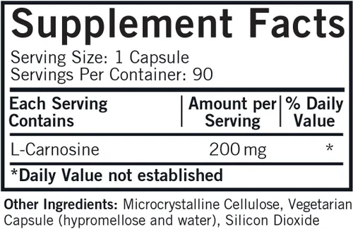 Vista 2 de Kirkman L-Carnosina, 200 mg, 90 cápsulas vegetales