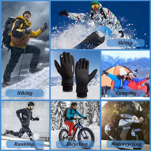 Vista 6 de BZGG Guantes de esquí, guantes de nieve impermeables de invierno para hombres y mujeres, resistentes al viento, con pantalla táctil, guantes