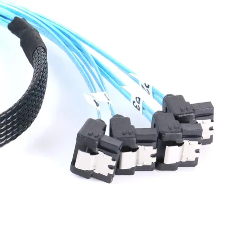 Vista 5 de ADCAUDX Cable SATA-III: 1.6 ft, 4 unidades/juego delgado de 90 grados SATA de ángulo recto SAS 6 Gbps datos en ángulo recto