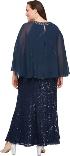 Vista 2 de Alex Evenings Vestido Popover con hombros descubiertos para mujer de talla grande