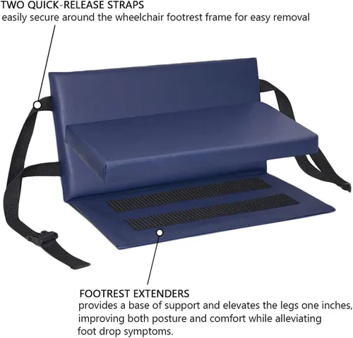Vista 3 de Extensor de reposapiés y patas para silla de ruedas, almohadilla elevadora para ancianos, pacientes discapacitados, protector de cojín de pedal