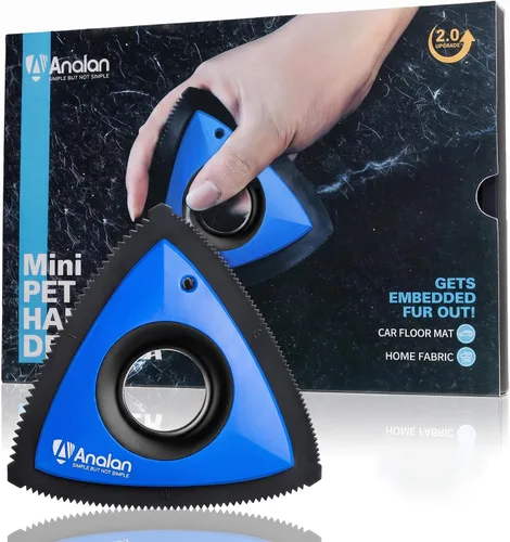 Vista 17 de Analan Mini removedor de pelo para mascotas para detallar el coche cepillo Negro