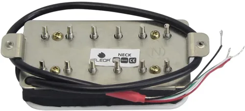 Vista 4 de FLEOR Pastillas de cuello para guitarra eléctrica Alnico 5 Humbucker de bobina doble - Blanco