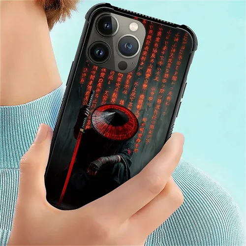 Vista 7 de Funda compatible con iPhone 12 Pro Max, patrón Samurai para niños y hombres, funda antiarañazos a prueba de golpes para iPhone 12 Pro Max de 6.7