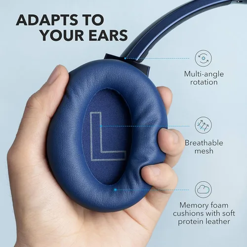 Vista 6 de Soundcore Anker Life Q20 Auriculares híbridos con cancelación activa de ruido (azul)
