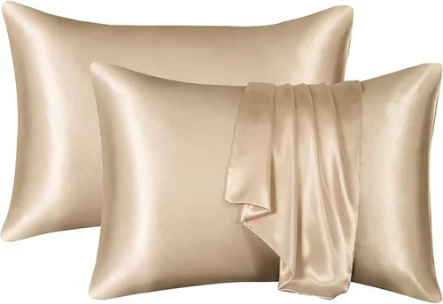 Vista 14 de Ciana Funda de almohada de satén para cabello y piel Queen - Juego de 2 fundas de almohada de seda satinada lujosas y sedosas con cierre de sobre
