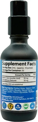 Vista 4 de Botella con bomba de nano glutatión de 2 onzas: eleva tu salud con 100% absorción ultra nanotecnología glutatión maestro antioxidante