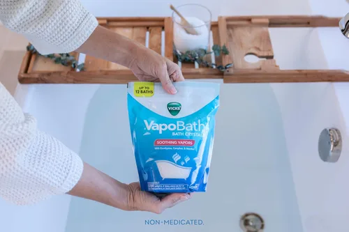 Vista 5 de Vicks VapoBath, sales de baño, bomba de baño, cristales de baño no medicados, vaporizadores Vicks reconfortantes, baño de vapor, aromaterapia