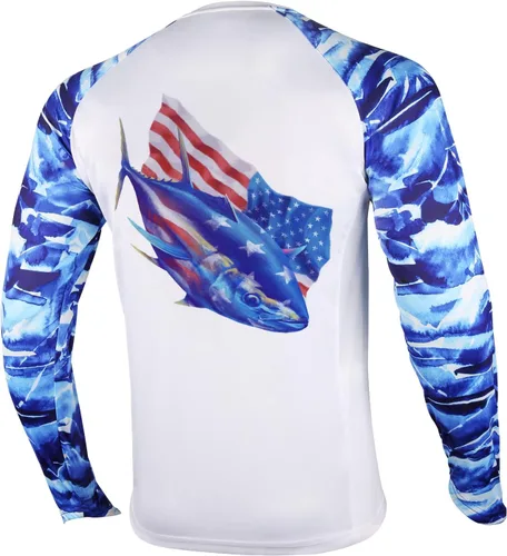 Vista 21 de Palmyth - Camiseta de pesca para hombre, con manga larga, protección solar ultravioleta FPU 50+, con bolsillo