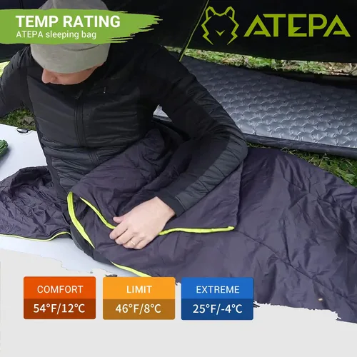 Vista 3 de ATEPA Duck Down Sleeping Bag/Blanket for Backpacking, Ultralight Lightweight Rectangular Warm Weather Summer Compact Waterproof Portable Sleeping