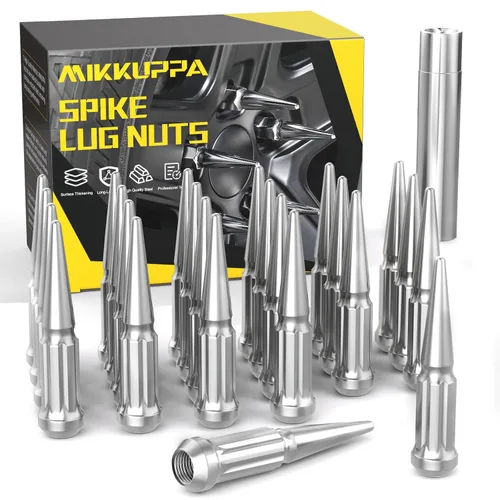 Vista 13 de MIKKUPPA Tuercas de llanta con pinchos M14x1.5, repuesto para Chevy Silverado GMC 2500 Cromo