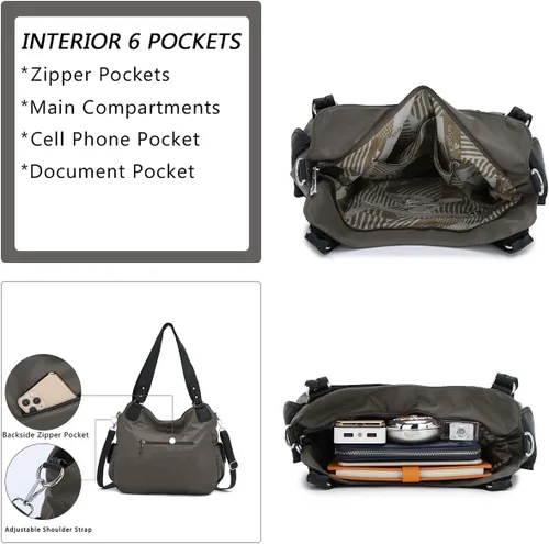 Vista 4 de Monederos y bolsos de mano de moda para mujer, bolsos de hombro con asa superior, bolsos de cuero sintético