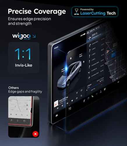 Vista 5 de Wigoo Protector de pantalla para Tesla Model 3 (2024 ~ 2026) y Model Y Premium 2025 mate [sin reflejos ni huellas dactilares] Accesorios