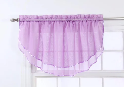 Vista 23 de Stylemaster Elegance Cenefa recta de gasa transparente, 60 x 14 pulgadas, color dorado