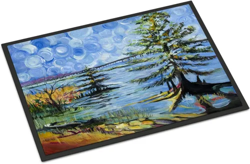 Vista 165 de Caroline's Treasures JMK1017JMAT - Tapete de caza de rana garza azul, 24 x 36 pulgadas, tapete para puerta delantera, interior y exterior