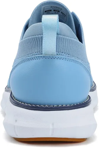 Vista 3 de Zapatos de vestir de malla para hombre, zapatos casuales de negocios, con cordones, zapatos Oxford ligeros, transpirables, cómodos, suela gruesa