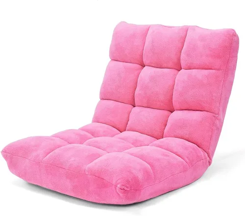 Vista 16 de KOMFOTT Silla de suelo ajustable de 14 posiciones con soporte trasero, sofá plegable acolchado para juegos para lectura, meditación, sala de estar