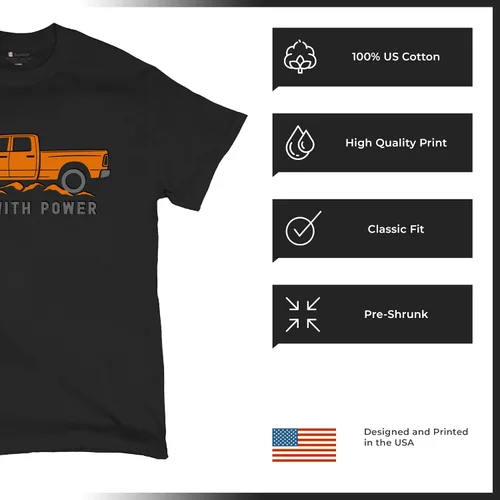 Vista 190 de Tee Hunt Camisetas gráficas y camisetas sin mangas para hombre Roll with Power Pickup Truck
