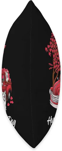 Vista 2 de husky owner valentines day gifts idea Red Truck Happy Valentine's Day Husky Dog Lover Hearts Gifts - Almohada de 18 x 18 pulgadas, multicolor