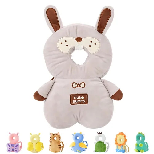 Vista 12 de JunNeng Mochila protectora de cabeza de bebé para caminar gatear, pingüino Pingüino blanco negro