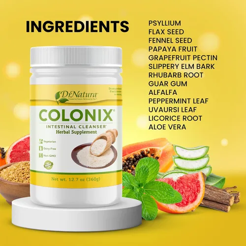Vista 3 de Dr. Natura colonix Limpiador intestinal completamente natural, 360 g
