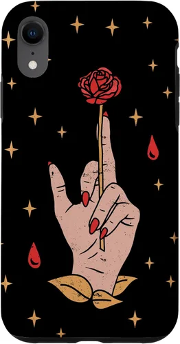 Vista 8 de Funda estética de Tarot con diseño de rosa mágica y estrellas para iPhone 15