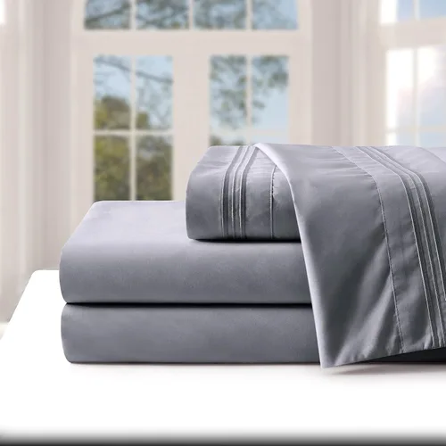 Vista 71 de Manyshofu Juego de sábanas de tamaño individual con bolsillos extra profundos, sábanas y fundas de almohada de 1800 hilos de lujo para hotel, juego