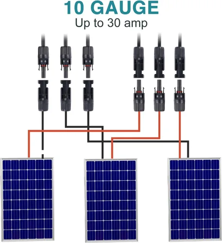 Vista 3 de Conectores solares de rama Y, conectores paralelos de panel solar, kit de herramientas de enchufe de cable solar de 1 a 3