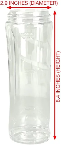 Vista 3 de Vaso de 20 onzas con tapa To-Go compatible con licuadora Oster BLSTAV BLSTPB My Blend de 250 vatios