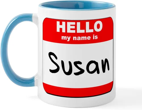 Vista 14 de CafePress Taza de café de cerámica con texto en inglés «Hello My Name Is Mary», de 11 oz (11.0 fl oz)